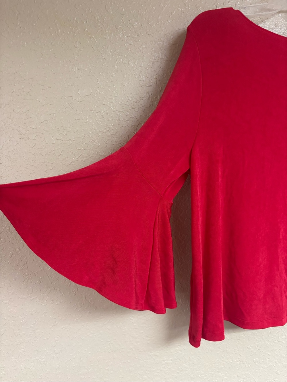 Chico's Bright Red Long Sleeve Scoop Neck Top - Picture 3 of 5